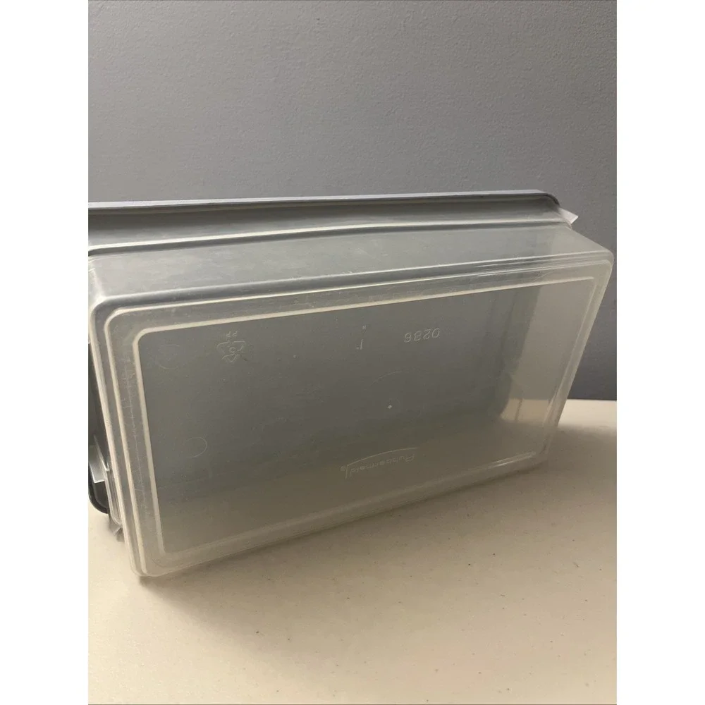 Vintage Rubbermaid 0286 Storage‎ Box Blue Clear Container Plastic Snap Shut Lid